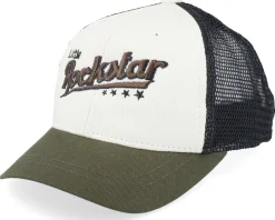 Kids Toddler Little Rockstar Ivory/Black/Dark Mash Trucker - Kiddo Cap