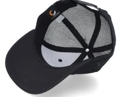 Kids Tractor And Clouds Patch Light Black Trucker - Kiddo Cap