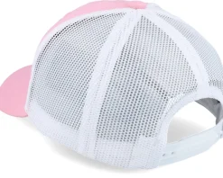 Kids Tractor And Clouds Patch Pink/White Trucker - Kiddo Cap