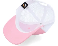 Kids Tractor And Clouds Patch Pink/White Trucker - Kiddo Cap