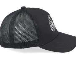 Kids Tractor Outline Black/Black Trucker - Kiddo Cap