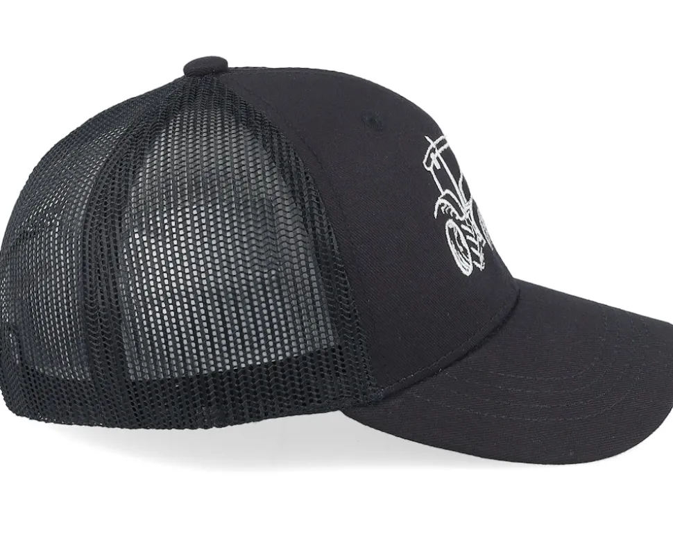 Kids Tractor Outline Black/Black Trucker - Kiddo Cap