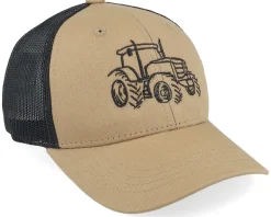 Kids Tractor Outline Caramel/Black Trucker - Kiddo Cap