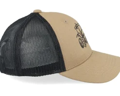 Kids Tractor Outline Caramel/Black Trucker - Kiddo Cap