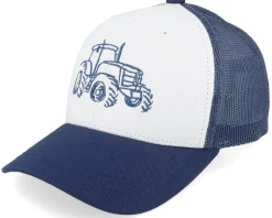 Kids Tractor Outline White/Navy Trucker - Kiddo Cap