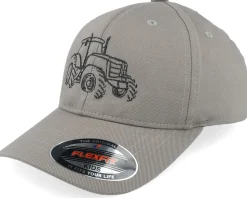 Kids Tractor Outline Wooly Combed Grey Flexfit - Kiddo Cap