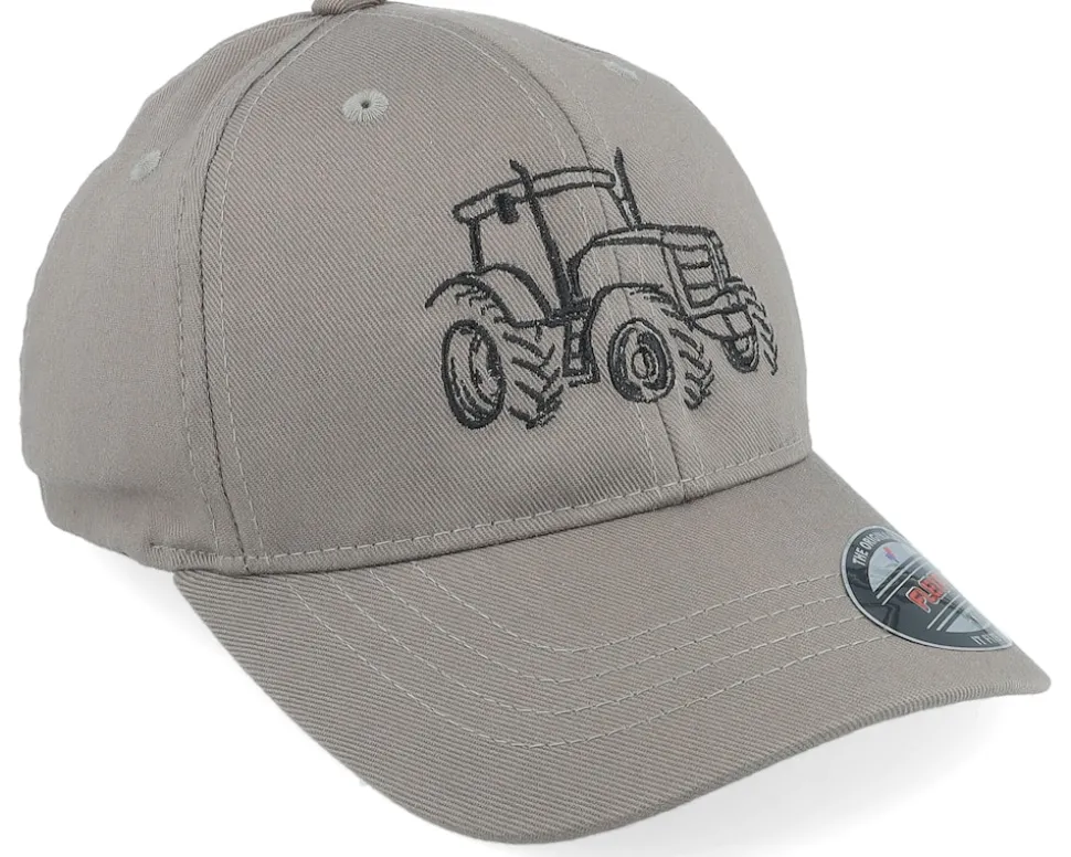 Kids Tractor Outline Wooly Combed Grey Flexfit - Kiddo Cap