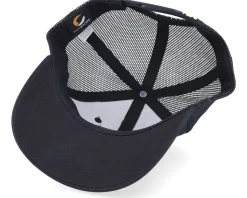 Kids T-rex Dino Brown Round Patch Black Trucker - Kiddo Cap