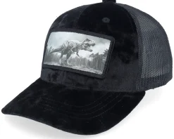 Kids T-rex Dino Patch Velvet White/Black Trucker - Calza Pennello