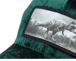 Kids T-rex Dino Patch Velvet Green/Black Trucker - Calza Pennello