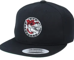 Kids T-Rex Dinosaur Fashion Star Black Snapback - Kiddo Cap