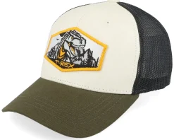 Kids T-rex Orange Patch Black Trucker - Kiddo Cap