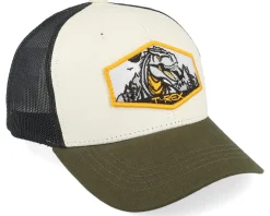 Kids T-rex Orange Patch Ivory/Black/Dark Mesh - Kiddo Cap