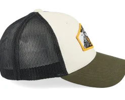 Kids T-rex Orange Patch Ivory/Black/Dark Mesh - Kiddo Cap