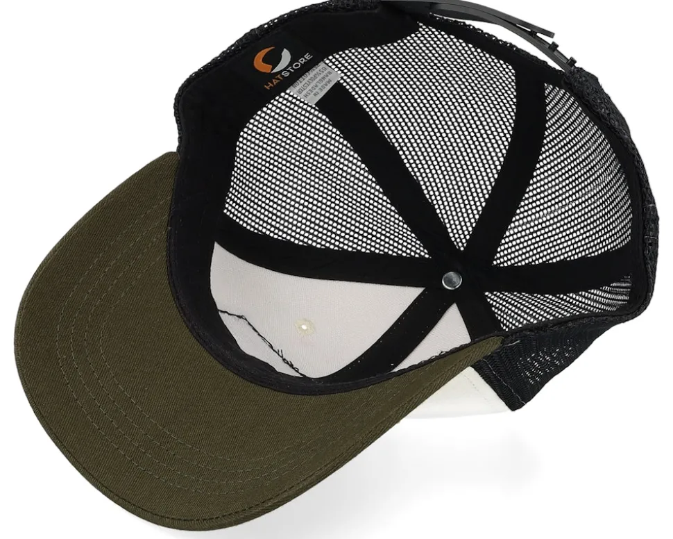 Kids T-rex Orange Patch Ivory/Black/Dark Mesh - Kiddo Cap