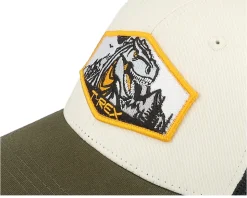 Kids T-rex Orange Patch Ivory/Black/Dark Mesh - Kiddo Cap