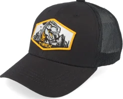 Kids T-rex Orange Patch Ivory/Black/Dark Mesh - Kiddo Cap