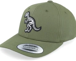 Kids T-rex Sceleton Patch Olive Adjustable - Kiddo Cap