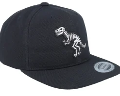 Kids T-rex Sceleton Patch Black Snapback - Kiddo Cap
