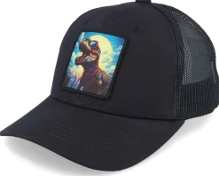 Kids T-rex With Sun Glasses White/Navy Trucker - Kiddo Cap