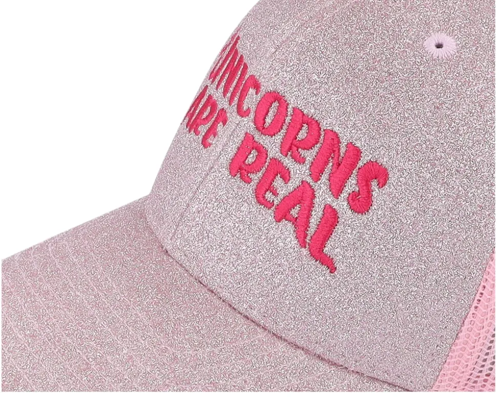 Kids Unicorns Are Real Pink Glitter/Pink Trucker - Unicorns