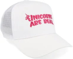 Kids Unicorns Are Real White/White A-Frame Trucker - Unicorns