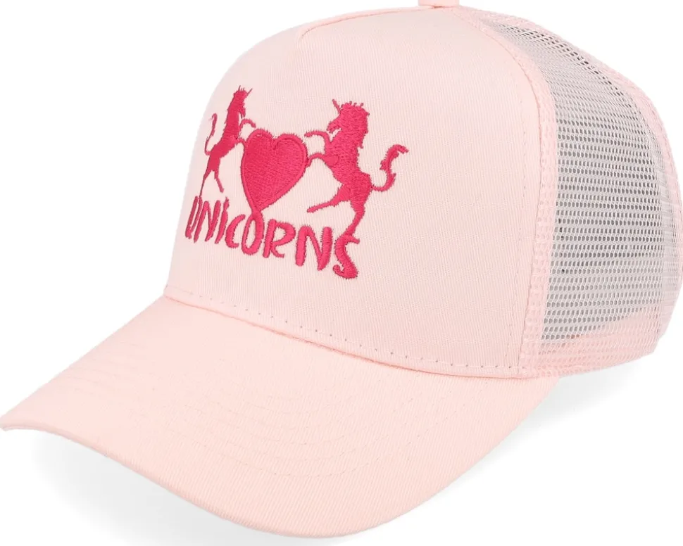 Kids Unicorns Heart Pastel Pink/Pastel Pink A-Frame Trucker - Unicorns
