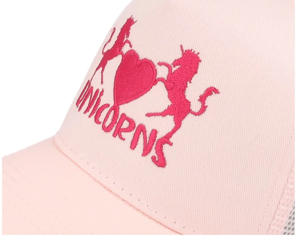 Kids Unicorns Heart Pastel Pink/Pastel Pink A-Frame Trucker - Unicorns