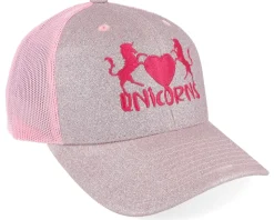 Kids Unicorns Heart Pink Glitter/Pink Trucker - Unicorns