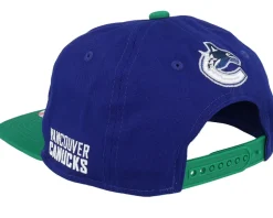 Kids Vancouver Canucks Logo Flatbrim Cap Blue/Green Snapback - Outerstuff