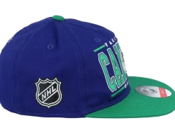 Kids Vancouver Canucks Logo Flatbrim Cap Blue/Green Snapback - Outerstuff