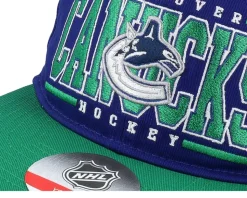 Kids Vancouver Canucks Logo Flatbrim Cap Blue/Green Snapback - Outerstuff