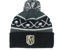 Kids Vegas Golden Knights Face-off Beanie Black Pom - Outerstuff