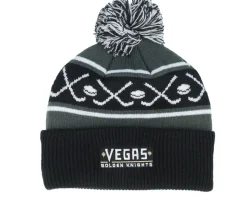 Kids Vegas Golden Knights Face-off Beanie Black Pom - Outerstuff