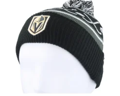 Kids Vegas Golden Knights Face-off Beanie Black Pom - Outerstuff