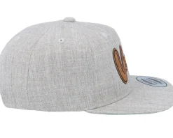 Kids Vera Engraved Patch Heather Grey Snapback - Kiddo Cap