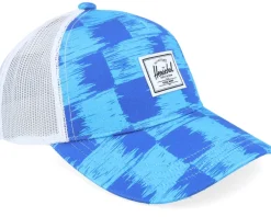 Kids Whaler Cap Check Yourself Dazzling Blue A-Frame Trucker - Herschel