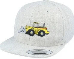 Kids Wheel Loader Heather Grey Snapback - Kiddo Cap