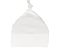Kids White Baby One-knot Beanie - Babybugz