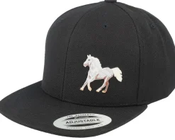 Kids White Horse Side Black Snapback - Kiddo Cap