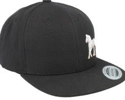 Kids White Horse Side Black Snapback - Kiddo Cap