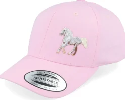 Kids White Horse Side Pink Adjustable - Kiddo Cap
