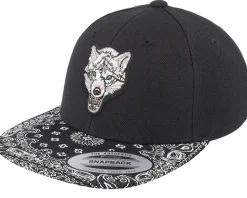 Kids White Wolf Black/Paisley Snapback - Kiddo Cap