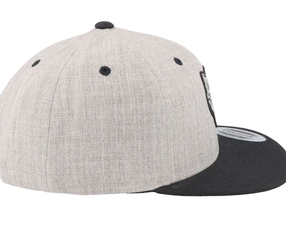 Kids White Wolf Heather Grey/Black Snapback - Kiddo Cap