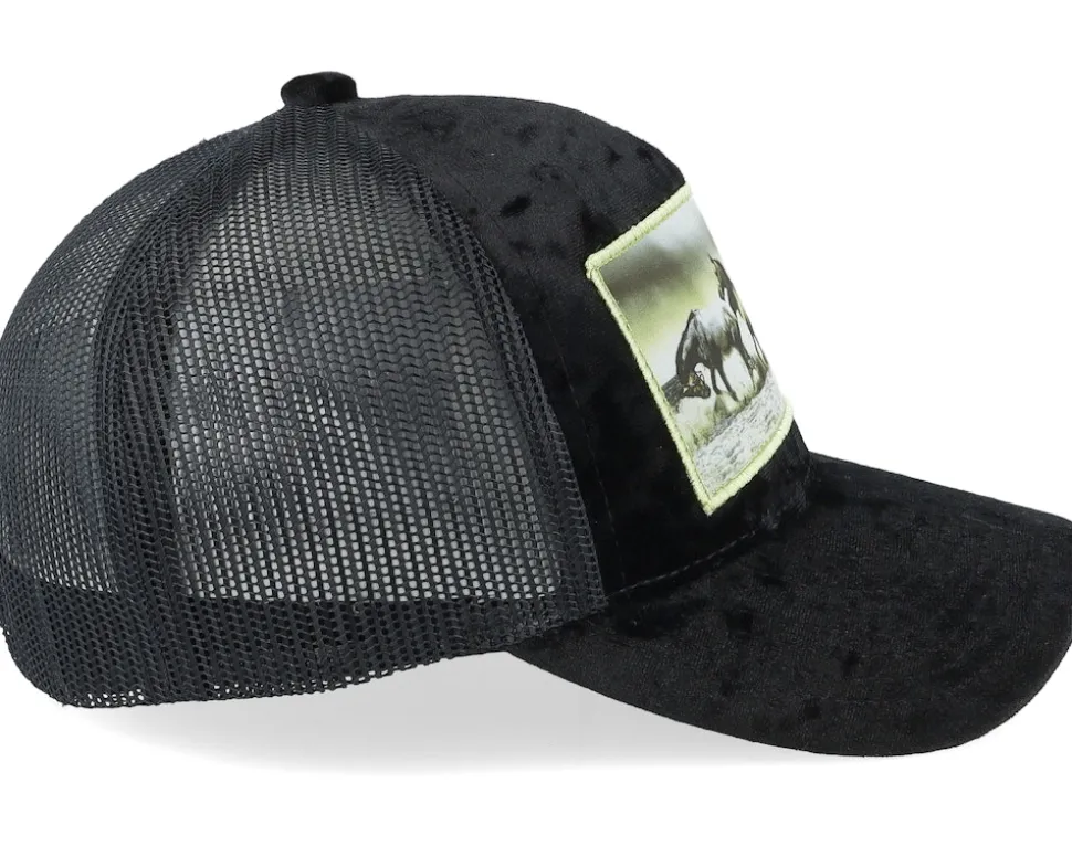 Kids Wild Horses Velvet Black Trucker - Calza Pennello