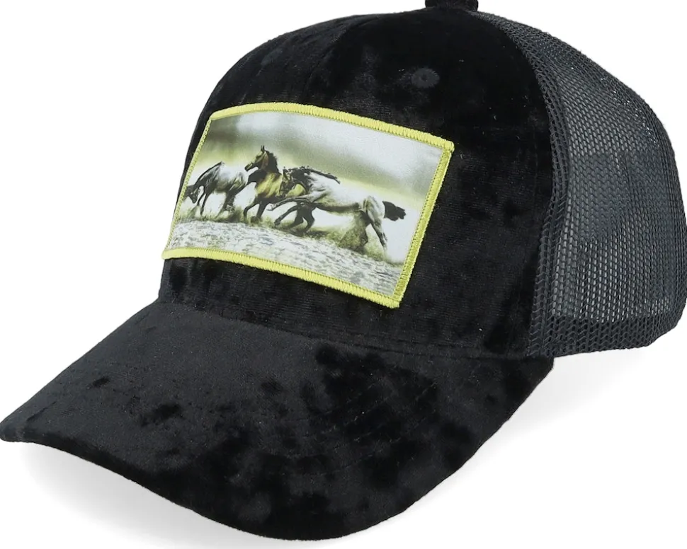 Kids Wild Horses Velvet Black Trucker - Calza Pennello