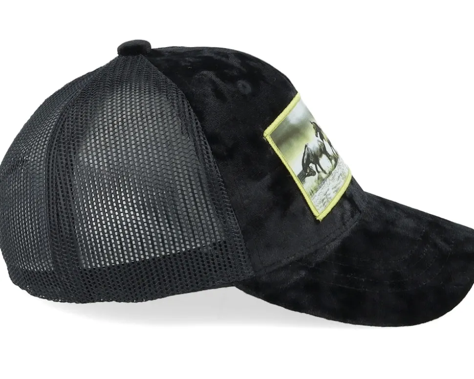 Kids Wild Horses Velvet Black Trucker - Calza Pennello