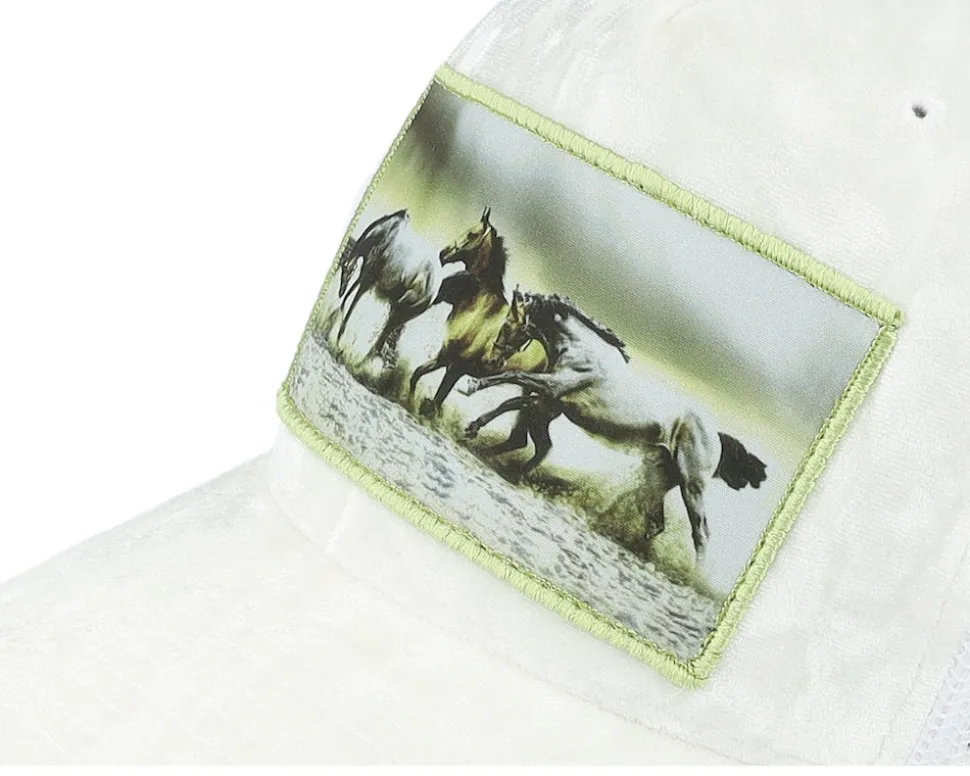 Kids Wild Horses Velvet White Trucker - Calza Pennello