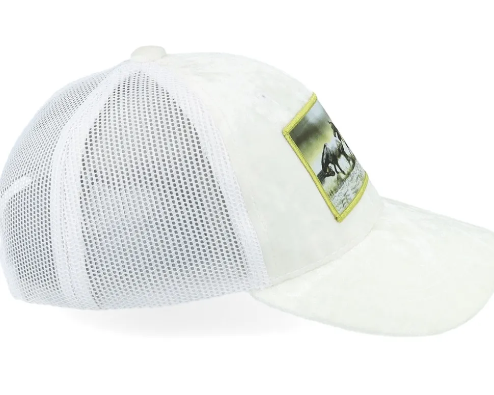 Kids Wild Horses Velvet White Trucker - Calza Pennello