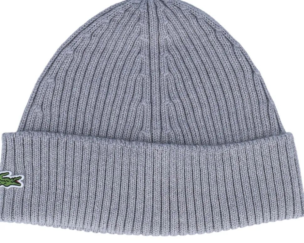 Kids Wool Beanie Grey Cuff - Lacoste